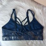 JoyLab  Blue & Metallic Silver Strappy Back Sports Bra Size Large Photo 3