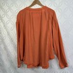 Free People  We The Free Coral Button Down Oversized Blouse Size M‎ Photo 3
