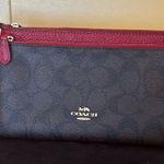 Coach Signature Wristlet in Brown and Red Photo 0