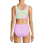 No Boundaries  Floral Stripe Cutout One Piece Swimsuit Size Large 11-13 juniors Photo 1