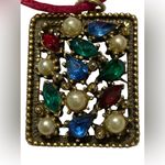 VTG Art Deco Rhinestone Multi Faux Pearl Pendant w/Tear Drop Shaped Rhinestones Photo 3