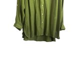 Cato  Women Tunic Top 18/20 Olive Green Relaxed Button Up Sheer‎ Gauze Workwear Photo 6
