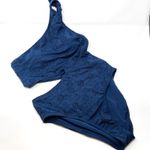 AQUA Swim Womens Navy One-Shoulder Monokini Beachwear One-Piece Swimsuit Photo 3