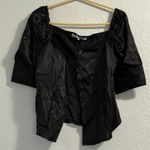 Violet+Claire New  Blouse Women's Size M  satin crop button down shirt goth Photo 0
