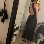 Meshki Claire Satin Drape Back Maxi Dress with slit in back (altered for petite) Photo 7