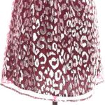 AQUA  Metallic Leopard Print Dark Red Mini Dress Short Puff Sleeves Size M NWT Photo 5
