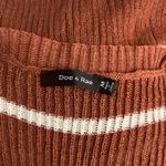 Doe & Rae Burnt Orange And White Striped Long Cardigan Size Medium Photo 2