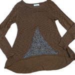 boho Brown knitted lace long sleeve top Photo 0