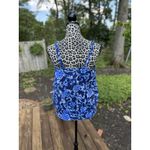 Lands End Women's Blue Floral Tankini Swim Size 12 Soft Cup Blousen Photo 2