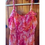 Faded Glory   Dress‎ Tie Dye Ruffle Sleeveless Casual Pink Orange Size XL Y2K Photo 3