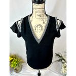 Maje  Lisea Cold-Shoulder Crepe Top 100% Viscose Black S Photo 4