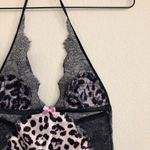 Victoria's Secret Victoria’s Secret Whitish/Silver Eggplant/Light Pink Lace Leopard Print Slip Photo 1