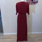 Amazon Angvns  dark red ruched open sleeves maxi dress Photo 6