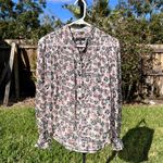 Rag and Bone  Susan Floral Printed Silk Sheer Top in Ivory Floral Size XXS Photo 2