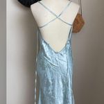Cider NWT  Blue Flora Open Cross Back Slip Cowl Neck Dress, Size XL Photo 2