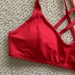 Athleta NEW South Swell Bikini Top Size Small Padded Sporty Strappy Red A/C NWT Photo 6
