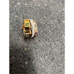 Luxury Gold Plating Stainless Steel Ring Faux Diamond Three Photo 8