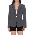 T Tahari Blazer Size 8 Navy Striped Notched Lapel Jacket Pearl Buttons NEW Photo 2