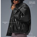 Alo Yoga  Faux Leather Premier Bomber Black M Photo 1