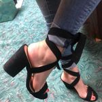 Saved by the Dress tie up black matte heels Photo 0