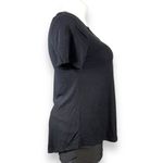 Faded Glory  Womens Swing Top Shirt Crisscross Bodice Short Sleeve Black Large Photo 3