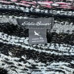 Eddie Bauer Women’s black pink stripe knit duster sweater vest size xl Photo 5