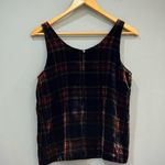 J.Crew Black  Plaid Velour Tank Size 2 NWT Photo 3