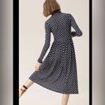 STINE GOYA Clarabelle Midi‎ Dress Star Print Jersey Black Blue White {H51} Small Photo 1