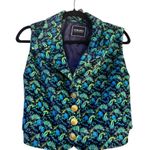 Versace Jeans Couture VINTAGE Cropped Vest โ Blue Yellow Paisley Baroque XS* Photo 3