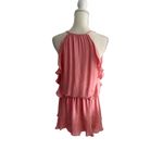 Parker  Carnation Pink Drop Waist Ruffle Dress Size Medium Photo 2