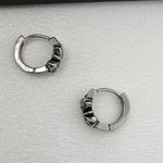 15mm Cross Hoop Earrings for Men Women,Streetwear Punk Hip Hop Unisex Style Silver Photo 2