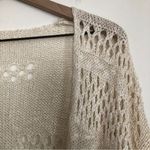 Cozy Knit Cream Color Long Sleeve Open Front Cardigan Sweater White Size M Photo 2