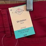 st. john's bay NWT Womens Red / Burgundy Skinny Jeans Size 14 Photo 3