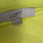 Loft  Sleeveless Vneck Top Blouse Bright Neon Yellow Small Photo 3