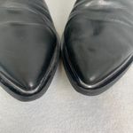 Sesto Meucci  Black Leather Sock Boots 39.5 Pointed Toe Block Heel Avant Garde Photo 7