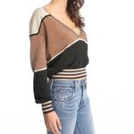 Free People Rose Gold Dust Plunging V sweater Photo 8
