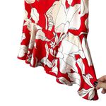 Philosophy NWT Coral Calla Lily Print Red and White Dress Flare Bottom, Sz Lg Photo 1