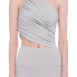 Norma Kamali  Diana Bra Top Oyster Asymmetrical NWT XS Neutral Minimalist Photo 0