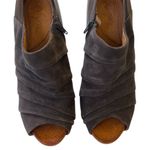 Maya Leather Genesis Open Toe Wedge Booties Grey Taupe Size 10 Wide Width Photo 1