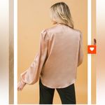 Flying Tomato NWT!! Thankful Love Long-Sleeve Satin Button Down Collared Shirt Photo 1