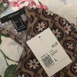 Forever 21 Brown Flower Long Sleeve Open Back Blouse Photo 3