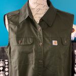 Carhartt Force Ridgefield Button Down Relaxed Fit Sleeveless Shirt, Large Photo 1