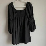 Exlura  Women’s Square Neck Dress Long Puff Sleeve A-Line Casual Short Mini Dress Photo 5