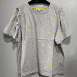Jane and Delancey Short Sleeve Shirt Top Women's Size 3X Natural Embroidered Sun Photo 0