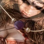 Handmade Purple Agate pearl white leather Choker Photo 3