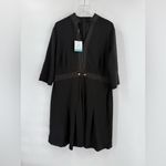 Ming Wang  black Pleated Knee-Length Dress size large NWT Photo 1