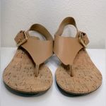 Michael Kors  London Thong Block Heel Sandals Tan Leather – Women’s Size 9 Photo 1
