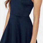 Lulus LULU’s Blue Sheer Determination Navy Blue Mesh Skater Dress Small New With Tags Photo 0