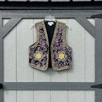 Vintage Carol Anderson Embroidered Vest – Boho Festival Western Style Multiple Size L Photo 1