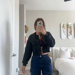 Cropped Black Amazon Button Up Photo 0